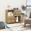 Mobile File Cabinet Lateral Filing Cabinet with 2 Drawers and Open Compartments
