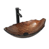 Bathroom Sink Basin Artistic Wash Bowl Countertop Tempered Glass Tap Waste Set