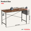 120cm Long Narrow Study Table Industrial Computer Desk With Hook and Storage Bag