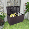 Large Indoor Outdoor Storage Box Bench 450L Waterproof Lockable Lid Garden Shed
