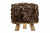 LUXURY WOODEN FOOTSTOOL OTTOMAN POUFFE STOOL FOOT REST PADDED SEAT BEDROOM ROUND