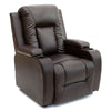 OSCAR LEATHER RECLINER w DRINK HOLDERS ARMCHAIR SOFA CHAIR RECLINING CINEMA