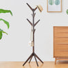 Hooks Wooden Coat Hat Clothes Umbrella Floor Standing Stand Tree Furniture Rack