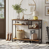 Retro Console Table for Entry Way Sideboard with 4 Tier Shelves Narrow Table