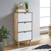 Corona Solid Pine Shoe Cabinet Storage Cupboard Wooden Organizer with Drawer