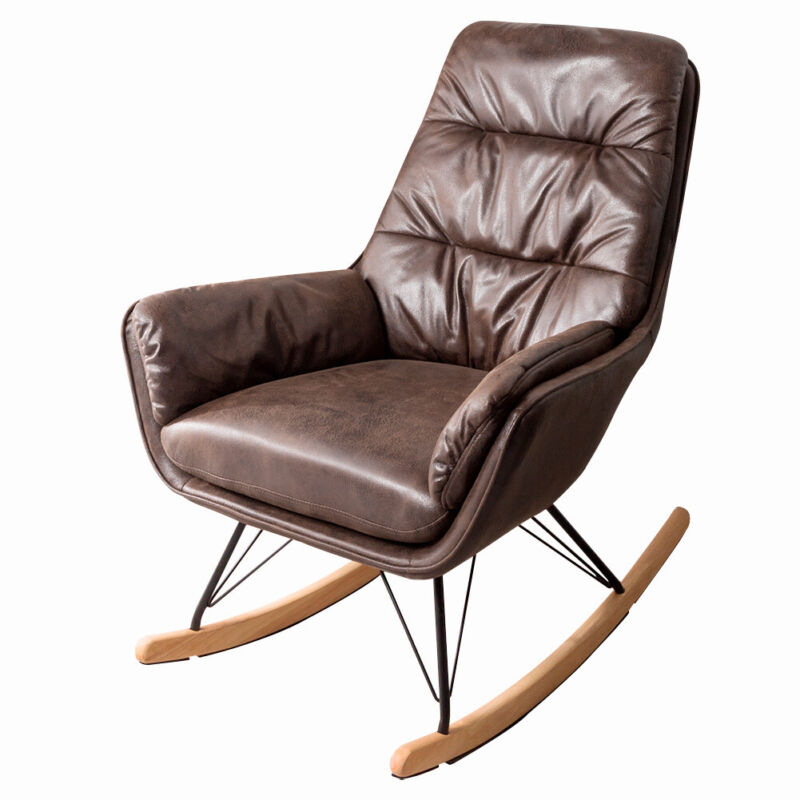 Wing Back Armchair Rocking Chairs Upholstered Recliner Fireside Single Sofa Home