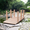 Wooden Garden Bridge Lawn Décor Stained Finish Arc Outdoor Pond Walkway 150CM UK