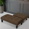Indoor Foot Rest Stool Padded Footstool Pouffe Rest Seat Chair with Wooden Legs