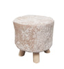 Luxury Chic Wooden Footstool Pouffe Stool Foot Rest Padded Seat Shabby Kids Seat