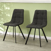 Set of 2 Faux Leather/Suede Dining Chairs Metal Legs Reception Restaurant Chair
