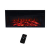 Electric Fireplace Wall Mount Fire Flicker Flame Black Glass with Remote 30"-50"