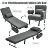 Folding Sofa Bed 3in1 Convertible Recliner Chair Linen Upholstered Seat w/Pillow