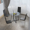 Compact Round Glass Dining Table & 2/4 Chairs Set Kitchen Room Home Furniture UK