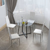 Compact Round Glass Dining Table & 2/4 Chairs Set Kitchen Room Home Furniture UK