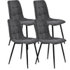 Dining Table and Chairs 4 Set Linen Padded Seat Dining Room Kitchen Furniture
