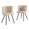 Modern Home Dining Chairs Soft Velvet Petal Backrest Dresser Chair Grey / Pink