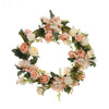 Large LED Artificial Hydrangea Rose Wreath Door Floral Garland Home Flower Decor