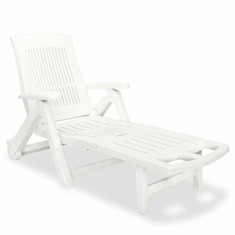 Sunlounger Footrest Plastic Outdoor Recliner Chair Garden Bench Seat Multicolor