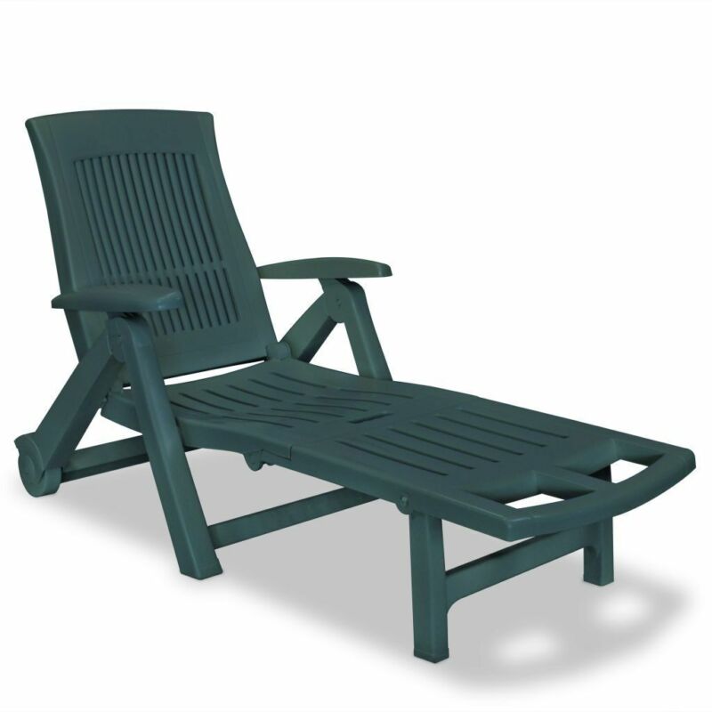 Sunlounger Footrest Plastic Outdoor Recliner Chair Garden Bench Seat Multicolor