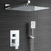 Concealed Thermostatic Shower Mixer Square Chrome Bathroom Twin Head Valve Set