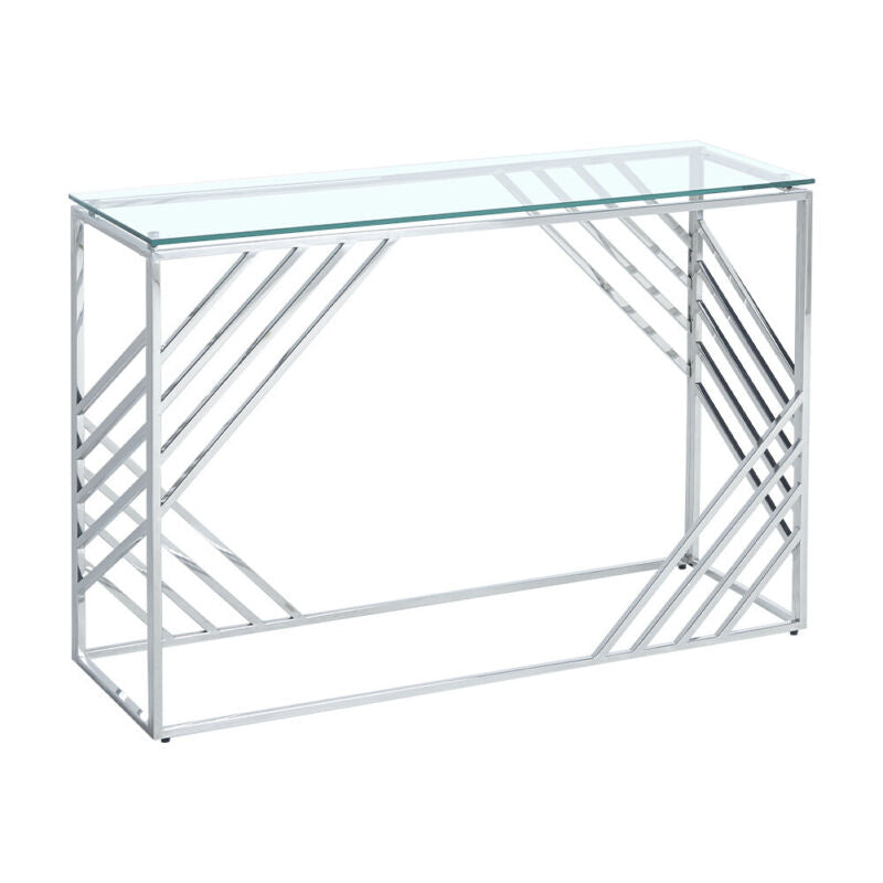 Slim Console Table Side Narrow Desk Kitchen Hallway Stand Rectangular Glass Unit