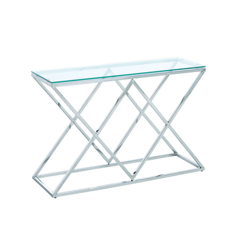 Slim Console Table Side Narrow Desk Kitchen Hallway Stand Rectangular Glass Unit