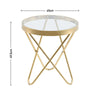 Large 45cm Round Table Side Table Glass Coffee Harpin Circular Indoor LivingRoom
