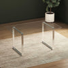 4-8 Seater Glass Dining Table Rectangular 1.6m in Glass Top& U Shaped Metal Legs