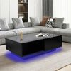 Modern TV Unit Cabinet Stand Matt Coffee Table & High Gloss LED Light Livingroom