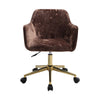 Velvet Office Chair Swivel Computer Desk Armchair Adjustable Padded Seat Home UK