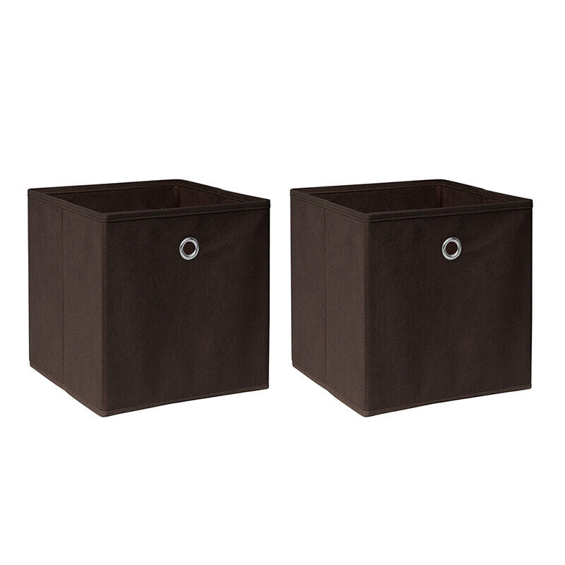Pack of 2/4/6 Eyelet Foldable Storage Cubes Boxes Home Organization Collapsible
