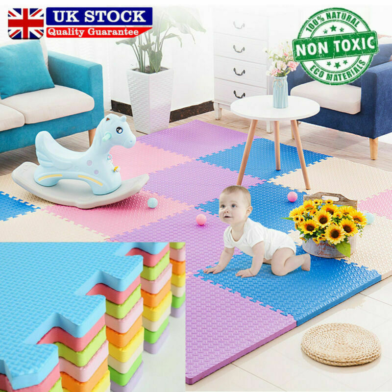18/20 Play Kids Baby Mats Eva Foam Mat Soft Floor Tiles Interlocking Gym 30X30cm