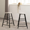 ATHENS 2X BREAKFAST PAIR OF BAR STOOLS SEAT HIGH CHAIR ACACIA & CONCRETE EFFECT