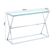 Living Room Glass Console Table Coffee Table Side End Table Chrome Leg Furniture
