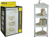 4 TIER CORNER CABINET SHOWER CADDY BATHROOM STORAGE RACK SHELF ORGANISER WHITE