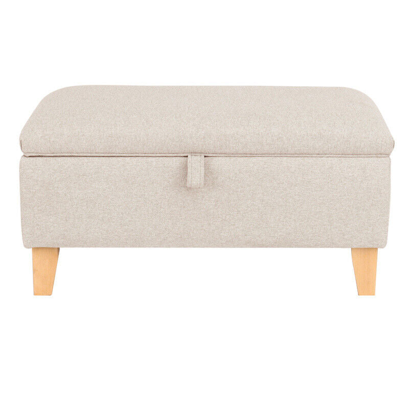 49cm 71cm Ottoman Storage Footstool Pouffe Bench Chair Chest Bedding Box Fabric