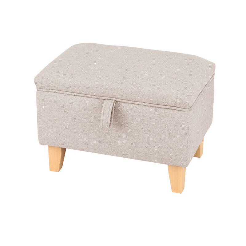 49cm 71cm Ottoman Storage Footstool Pouffe Bench Chair Chest Bedding Box Fabric