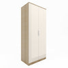 Wardrobe With Mirror 2 High Gloss Write Storage Drawers Door Shelf Bedroom