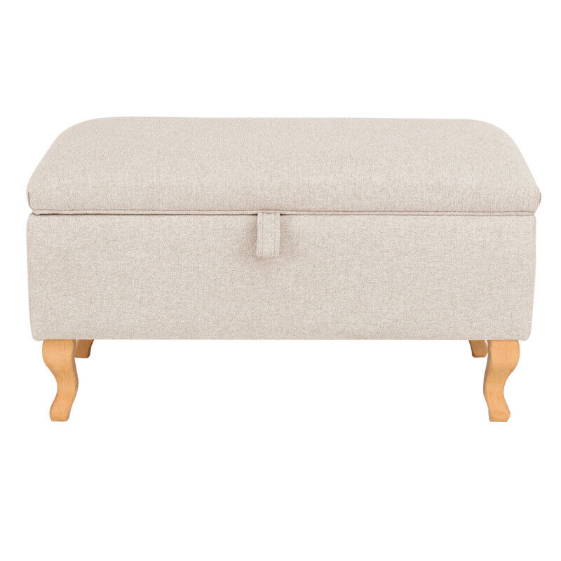 49cm 71cm Ottoman Storage Footstool Pouffe Bench Chair Chest Bedding Box Fabric