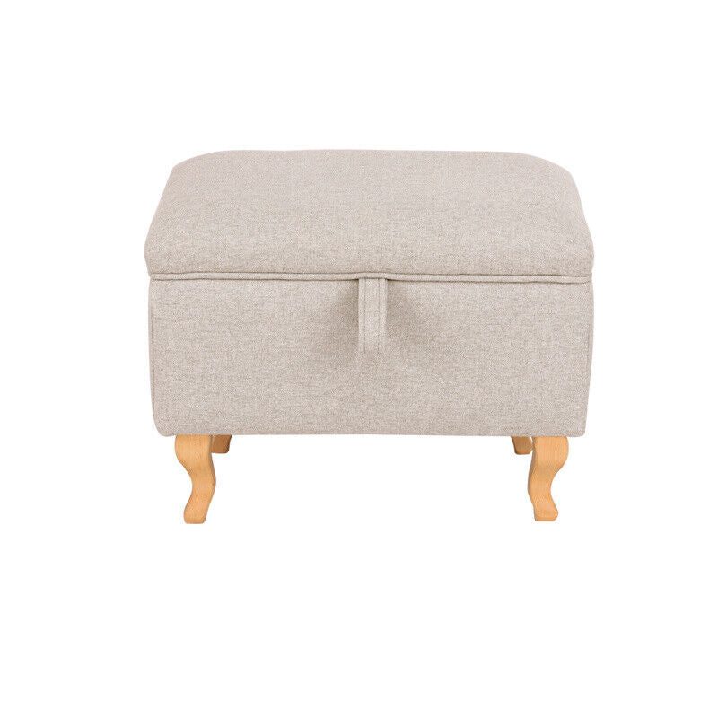 49cm 71cm Ottoman Storage Footstool Pouffe Bench Chair Chest Bedding Box Fabric