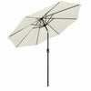 Mondeer 2.7M/3M Garden Parasol Umbrella Round Sun Shade Crank Tilt Red/Beige