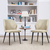 2 Pcs Dining Chair Grey Brown Cream Faux Leather Padded Chair Modern Living Room