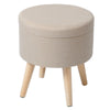 Storage Ottoman Footstool Pouffe Footrest Seat Stool Home Footstool Wooden Leg