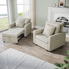 Grey/Cream Folding Sofa Bed Sleeper Pull Out Convertible Arm Chair Adjustable