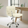 Cushioned Computer Office Desk Chair Chrome Legs Lift Swivel Small Adjustable