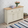 Sideboard Cabinet Furniture Storage Grey or Cream Cupboard 3 Doors 2 Drawers