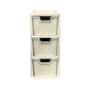 3 Drawer Medium Rattan Tower Units in Black, Slate Grey, Cream & Mushroom