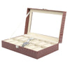 6-24 Grid Slots Watch Box Leather Display Glass Top Jewelry Storage Case