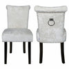 2x Crushed Velvet Dining Chairs Knocker Back/Ring Back Padded Seat Kitchen Chair