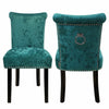 2x Crushed Velvet Dining Chairs Knocker Back/Ring Back Padded Seat Kitchen Chair